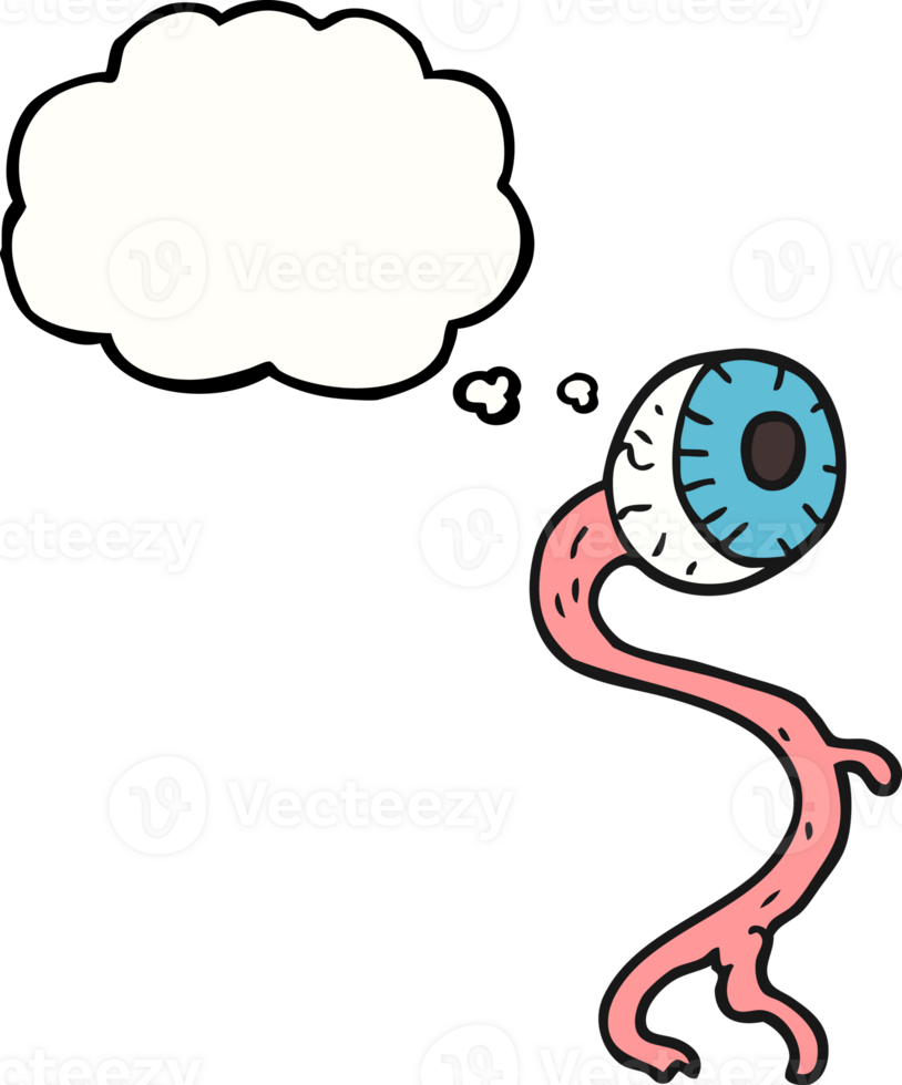 gross  hand drawn thought bubble cartoon eyeball png