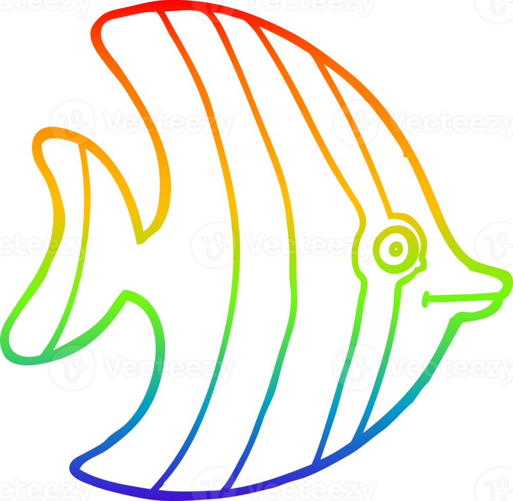 regnbåge lutning linje teckning av en tecknad serie ängel fisk png