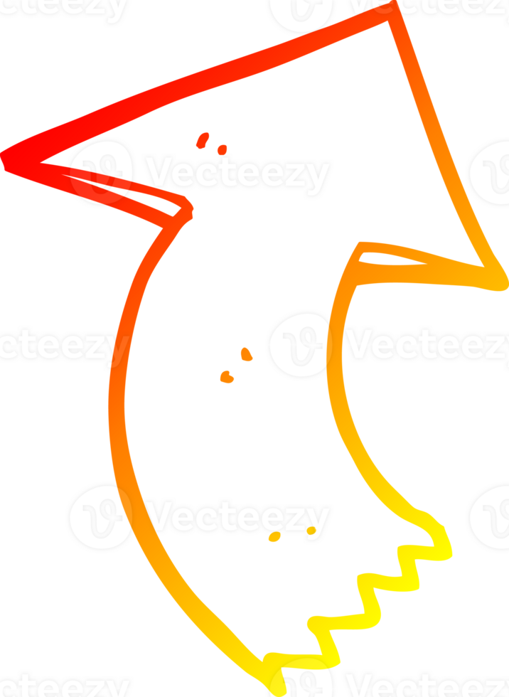 warm gradient line drawing of a cartoon pointing arrow png