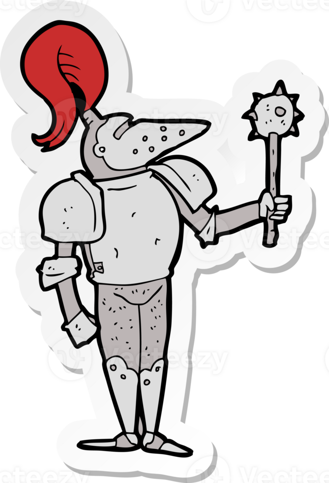 sticker of a cartoon medieval knight png