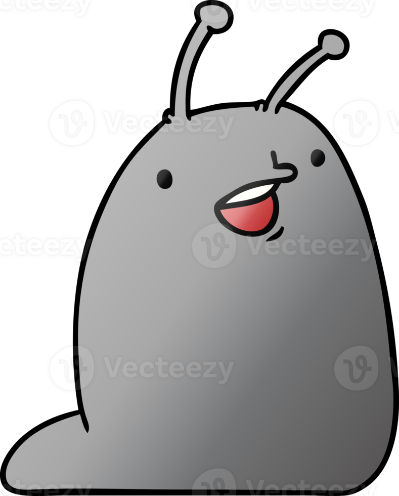gradient cartoon illustration of a cute kawaii slug png