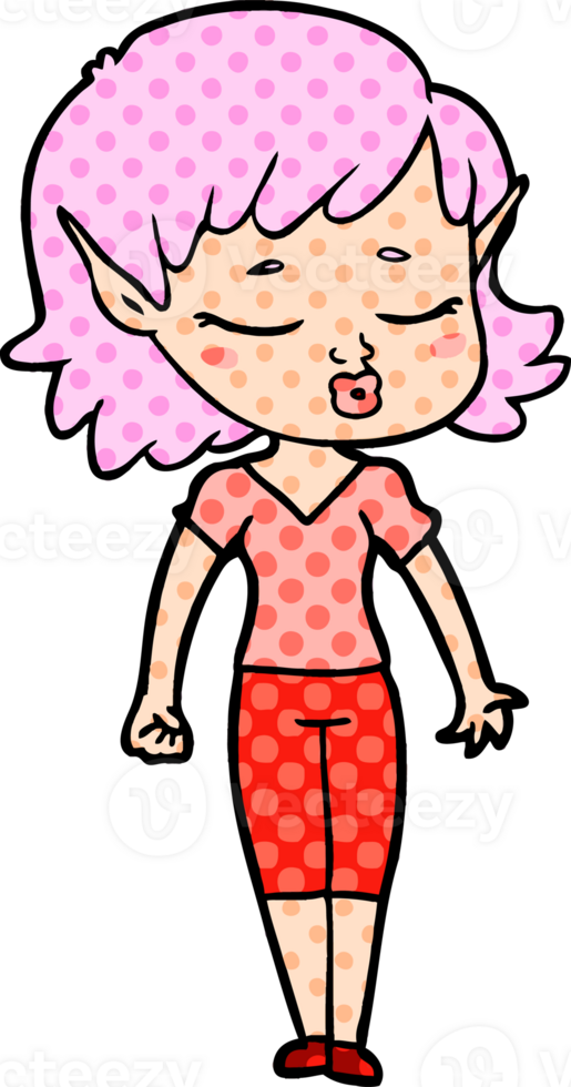 pretty cartoon elf girl png