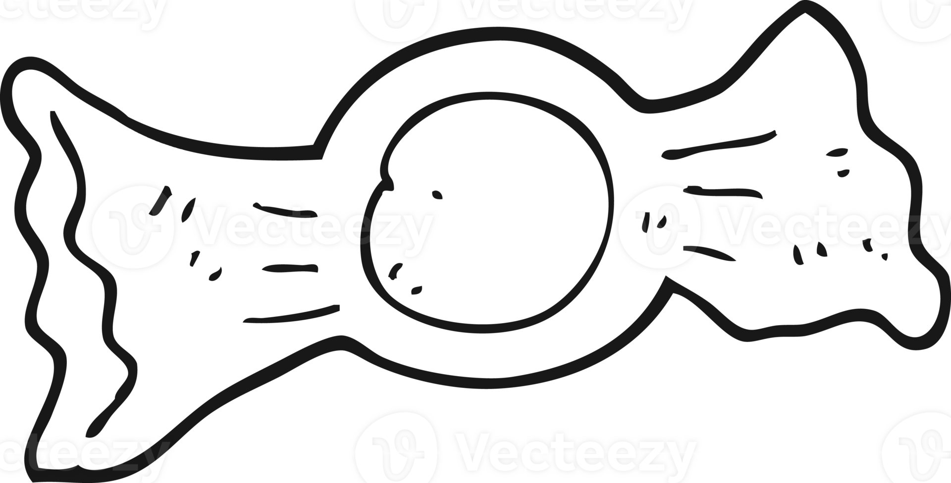 hand drawn black and white cartoon candy png