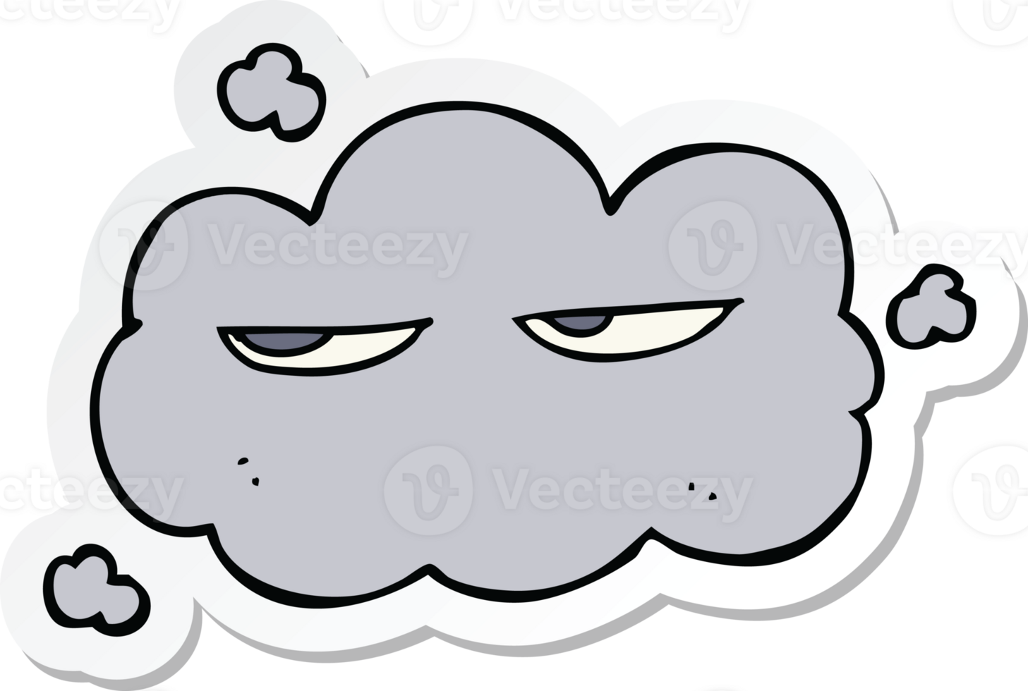 sticker of a cute cartoon cloud png