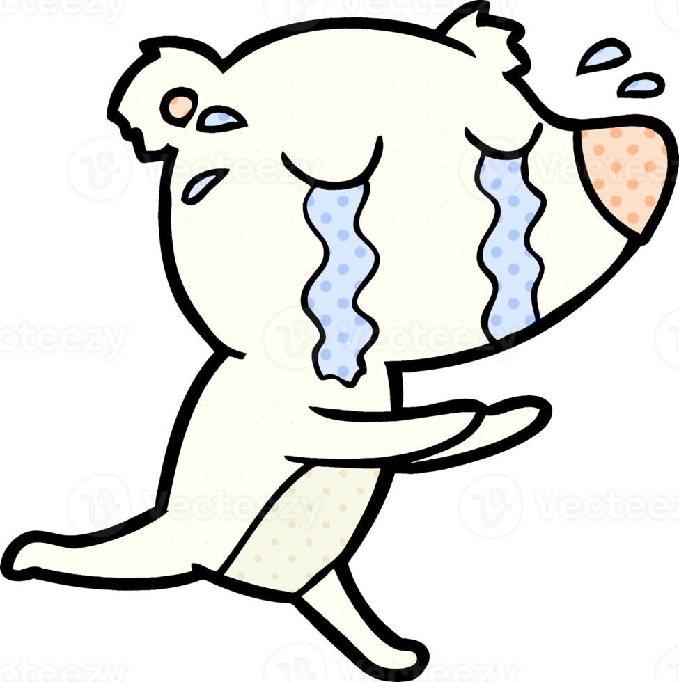 cartoon crying polar bear png
