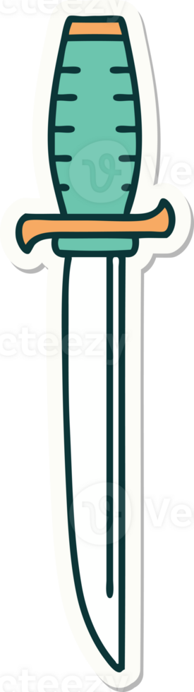 sticker of tattoo in traditional style of a dagger png