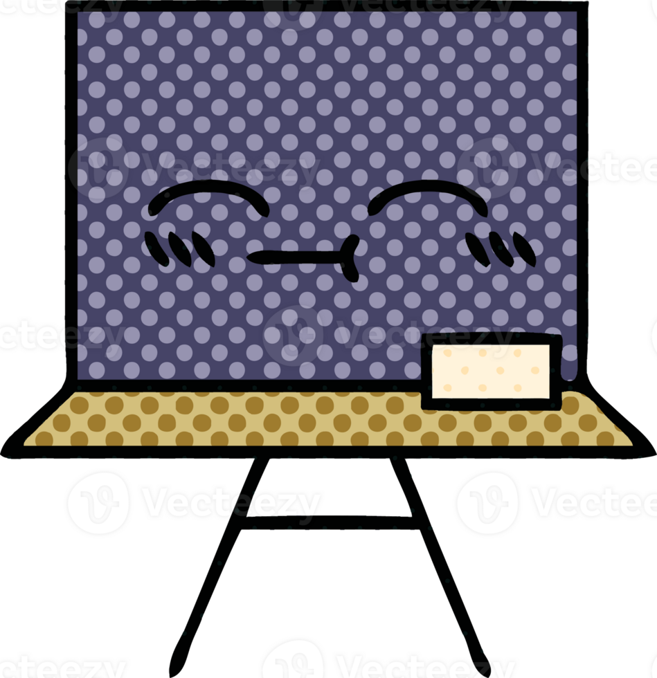 comic book style cartoon of a chalkboard png