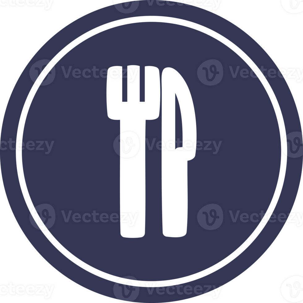 knife and fork circular icon symbol png