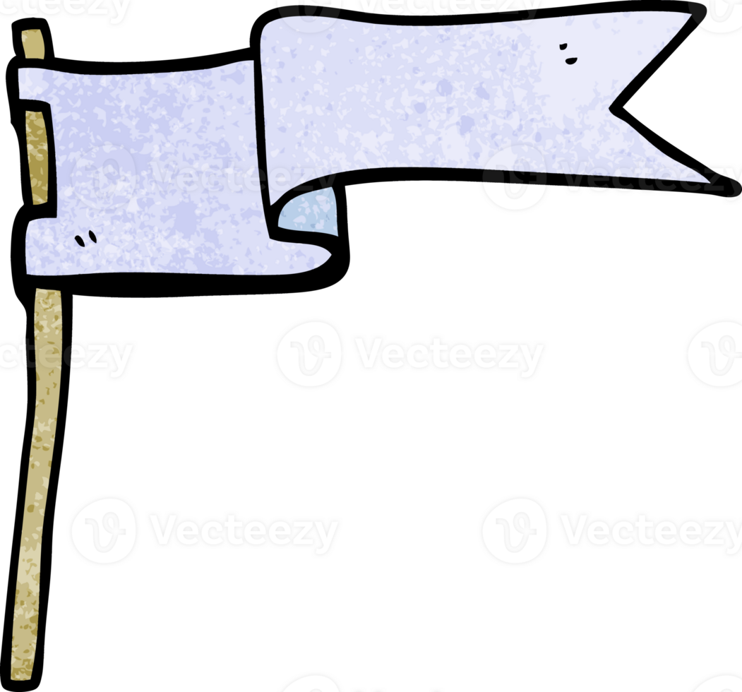 cartoon doodle flag waving in wind png