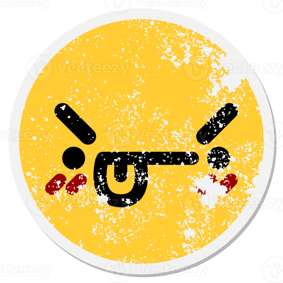 fed up face circular sticker png