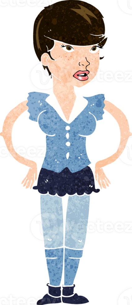 cartoon woman with hands on hips png