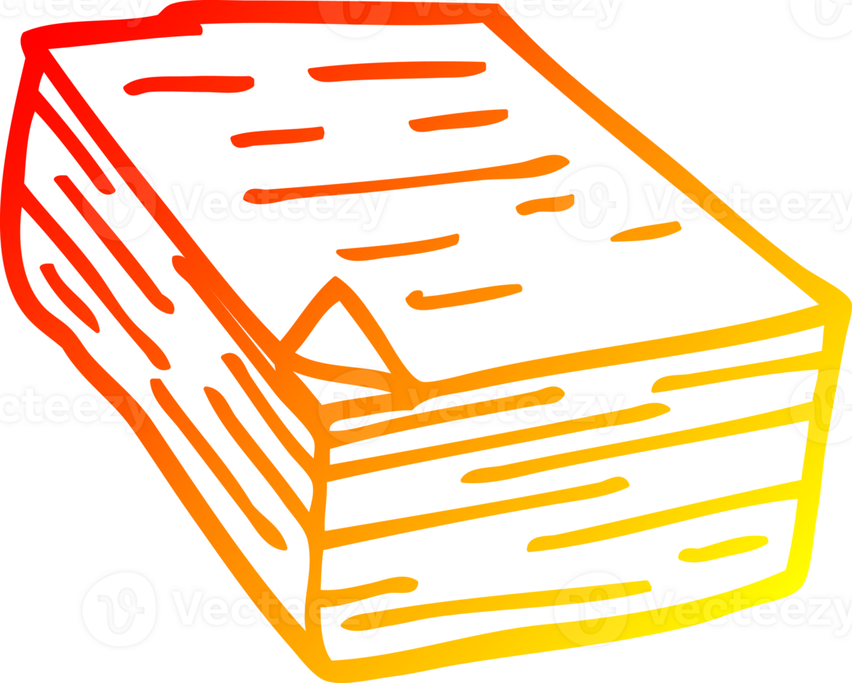 warm gradient line drawing of a cartoon pile of paper png