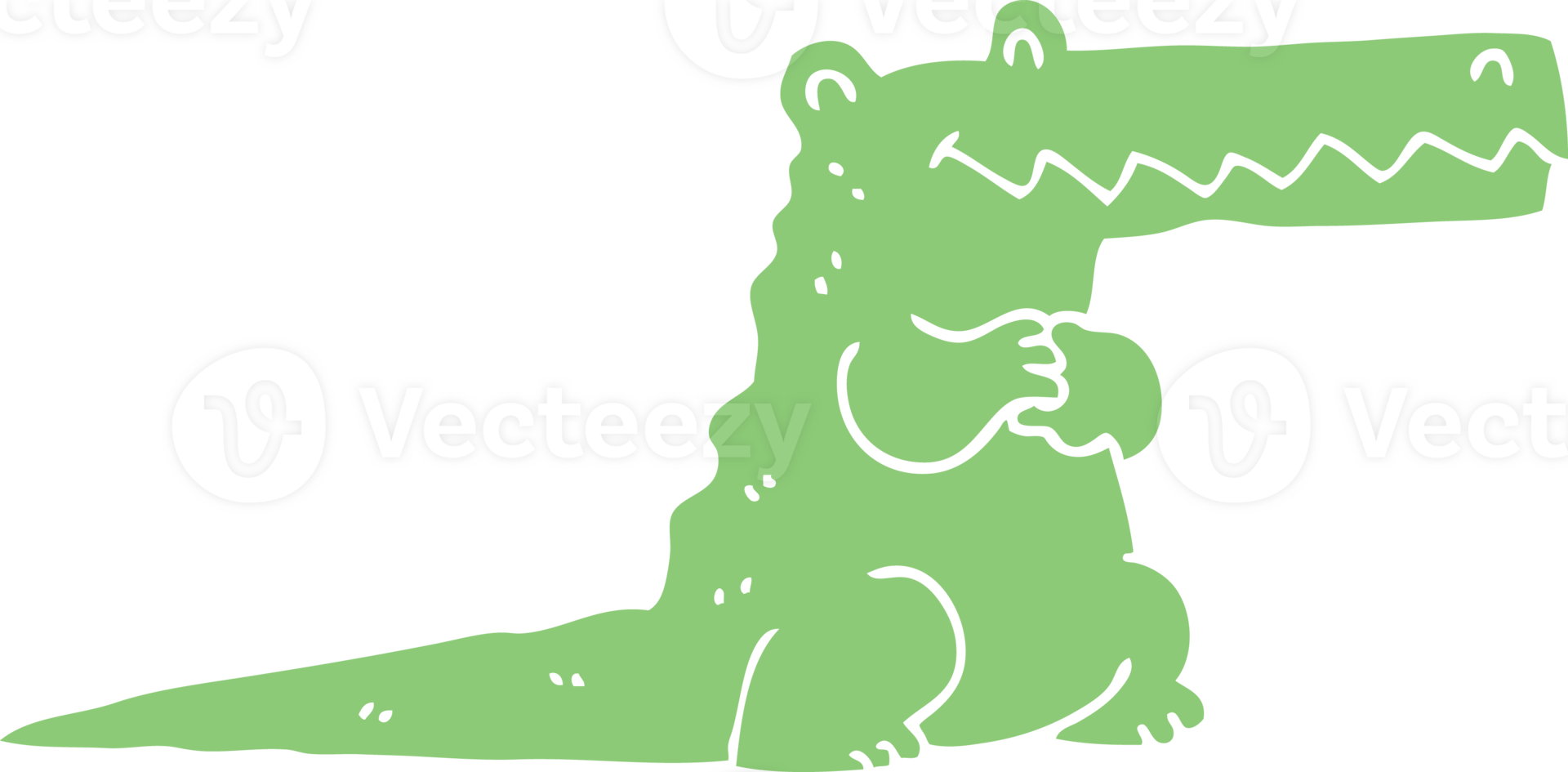 flat color style cartoon crocodile png
