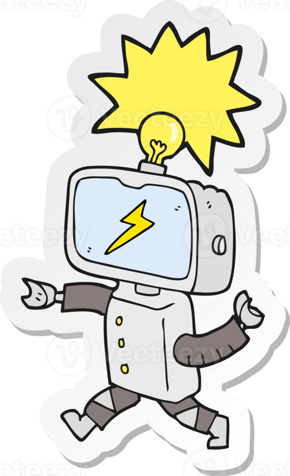 sticker of a cartoon little robot png