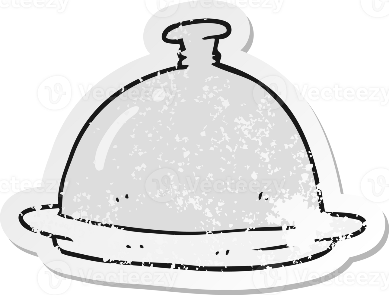 retro distressed sticker of a cartoon dinner service png