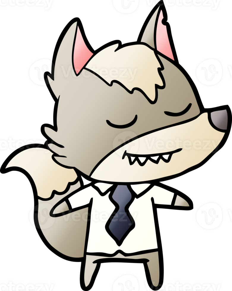 simpático lobo jefe de dibujos animados png