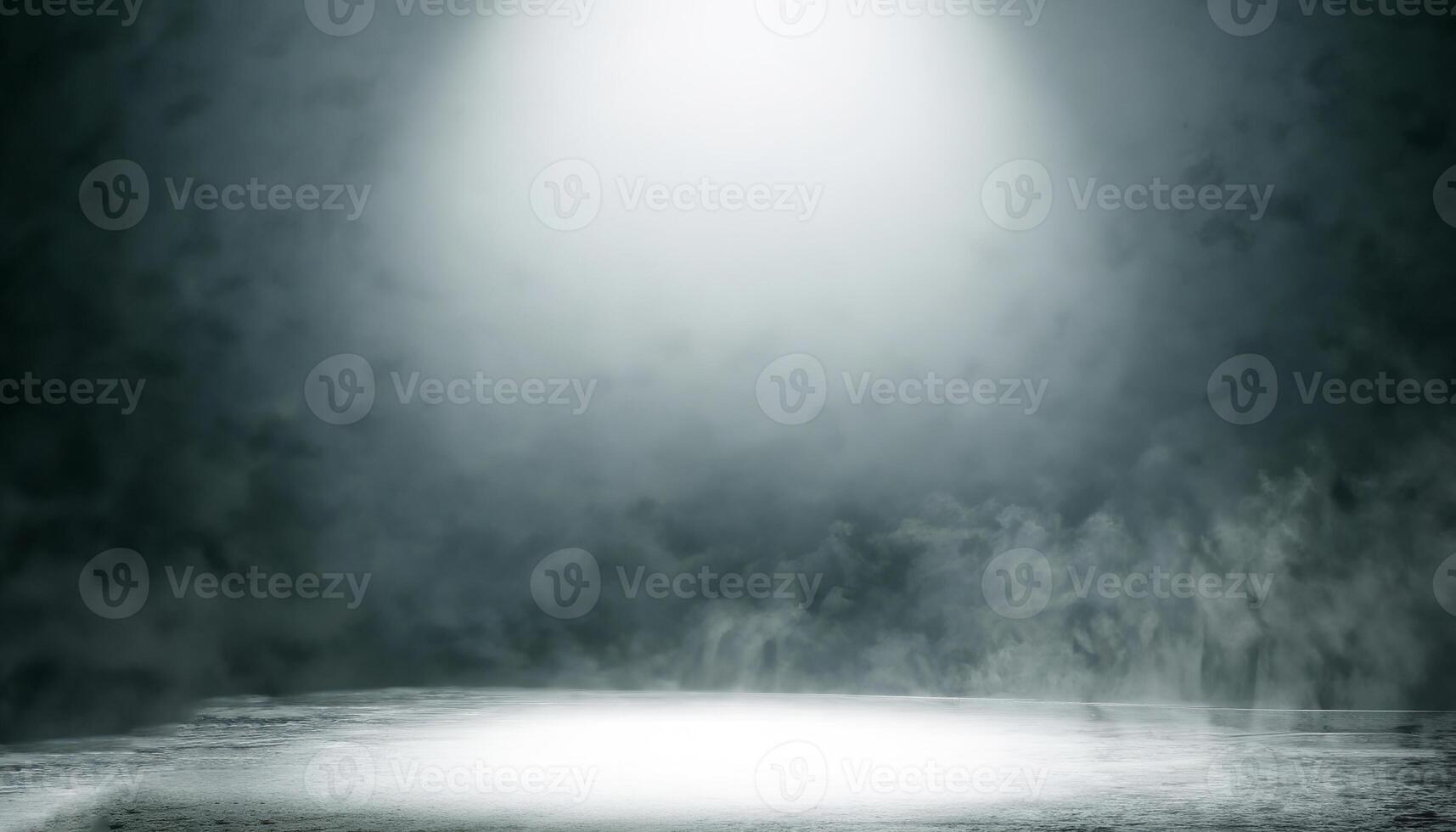 AI generated A misty and illuminated room, creating a mysterious and ethereal atmosphere, Dark room with spot lighting and fog or mist, texture background photo