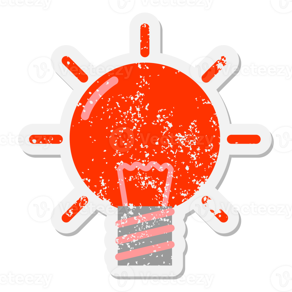 red light bulb grunge sticker png