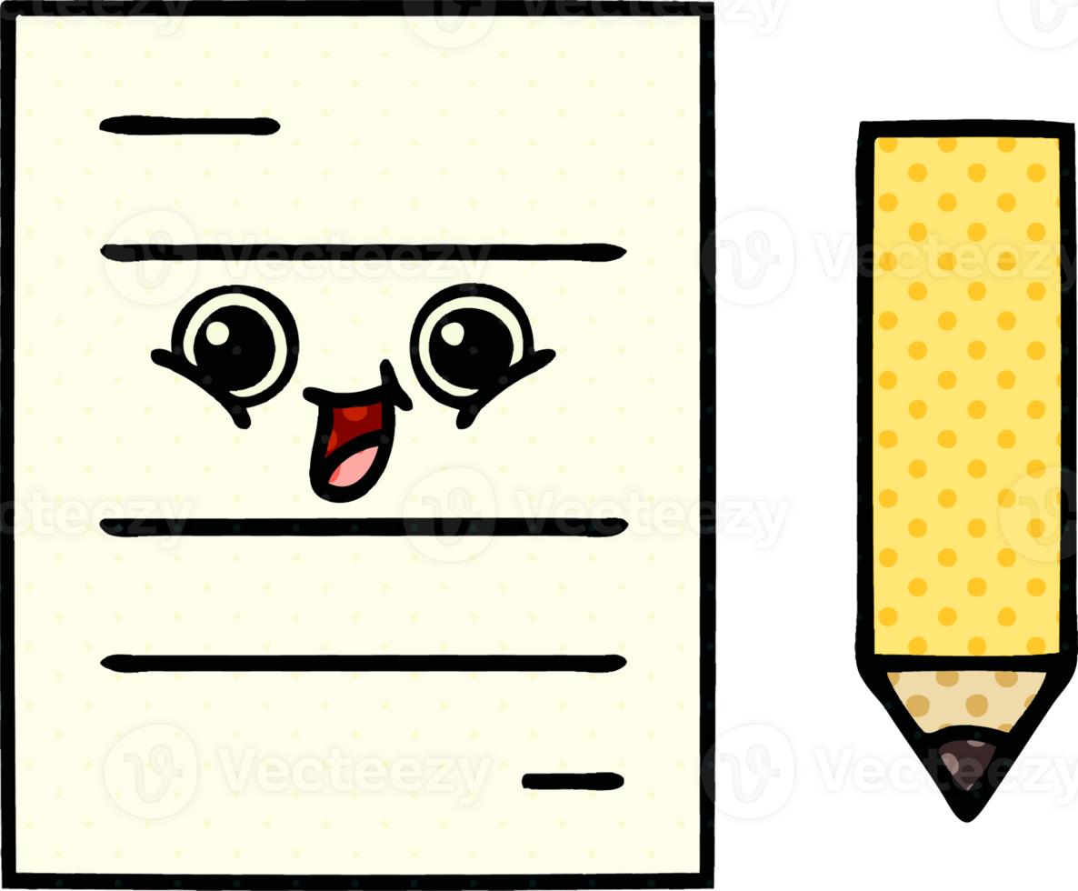 comic book style cartoon of a test paper png