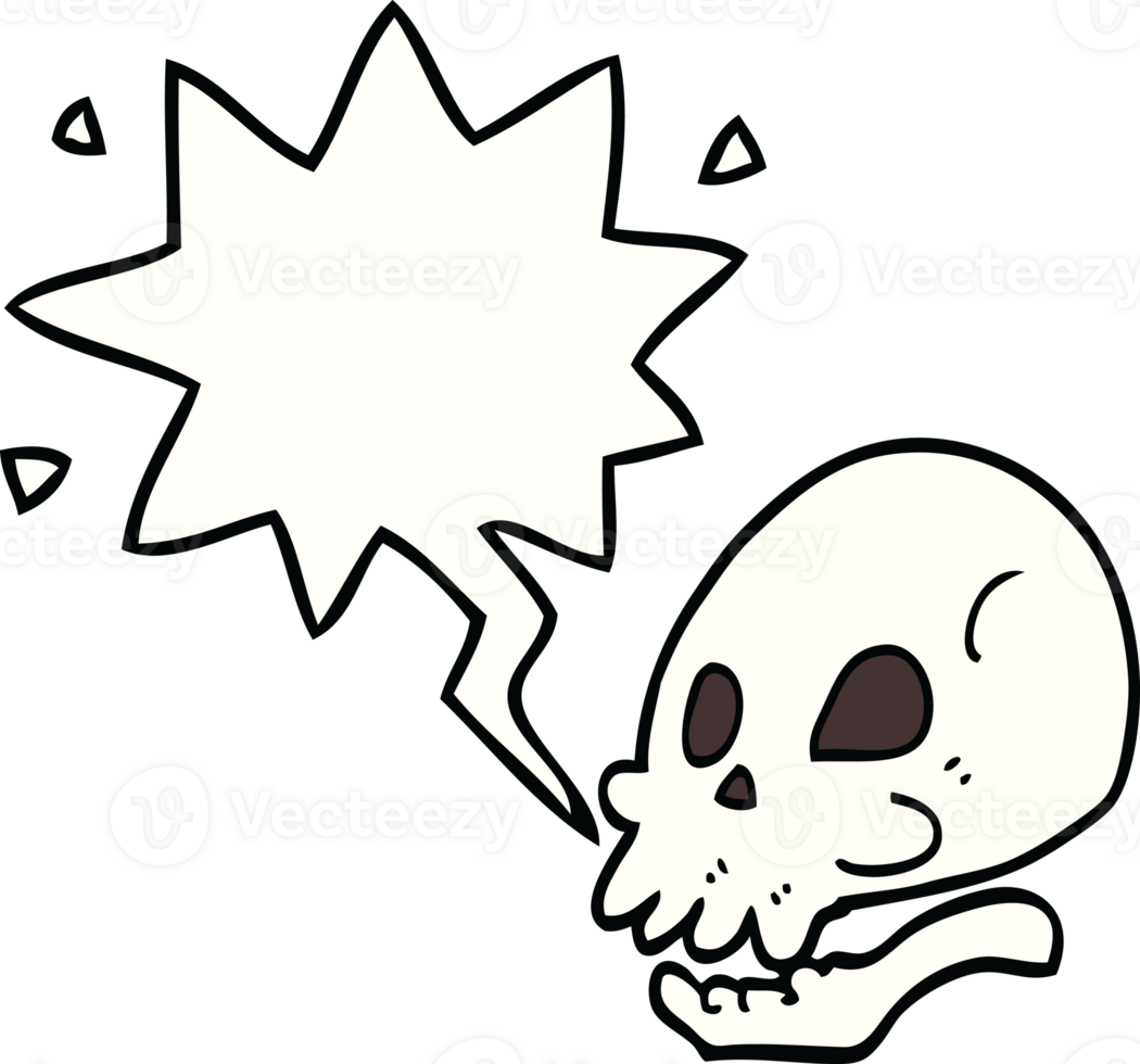 cartoon skull with speech bubble png