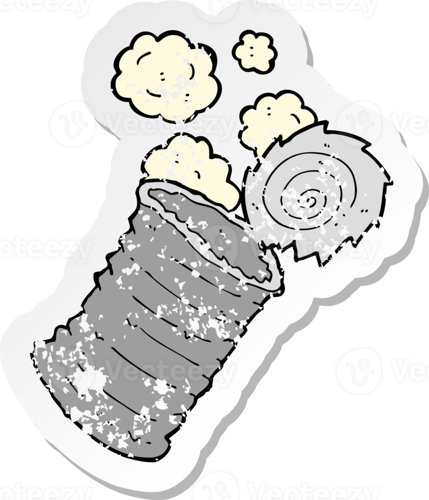 retro distressed sticker of a cartoon old tin can png
