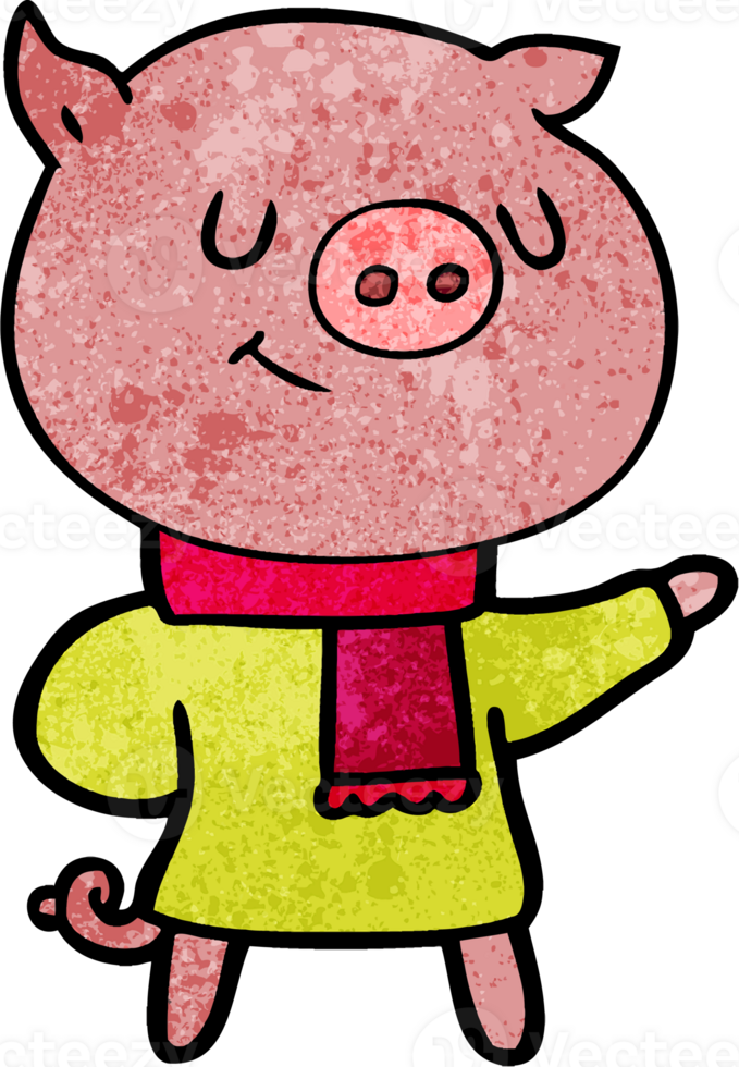 happy cartoon pig png
