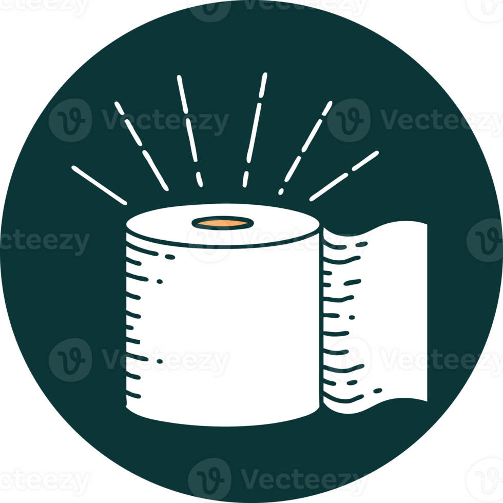 icon of a tattoo style toilet paper png