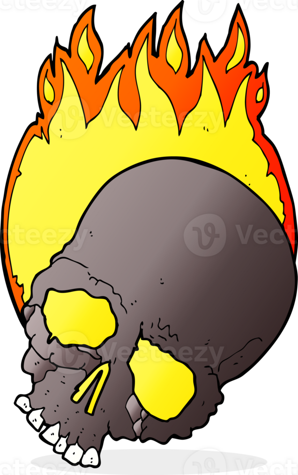 cartoon burning skull png