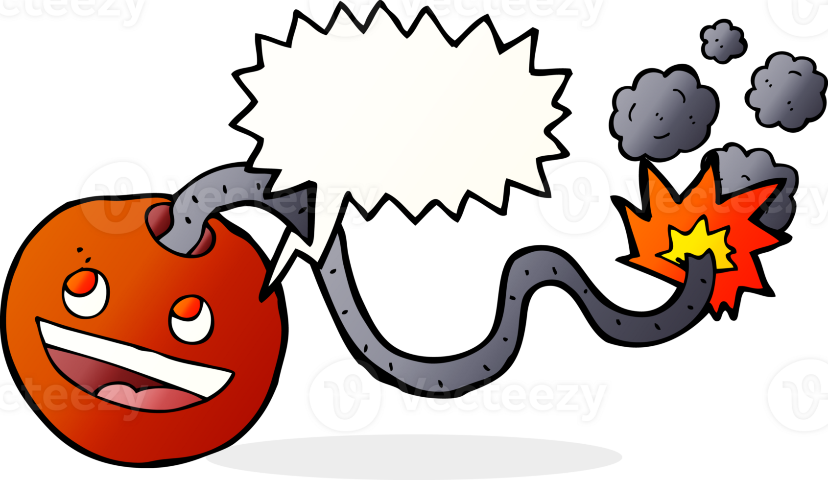 cartoon burning bomb with speech bubble png