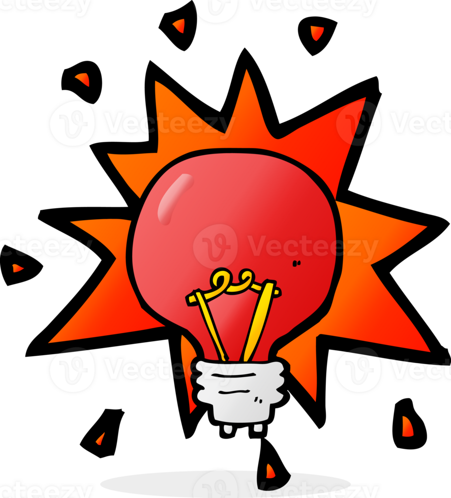 cartoon red light bulb png