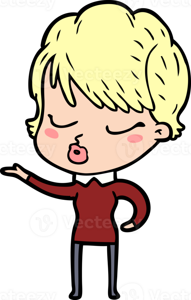 cartoon woman with eyes shut png