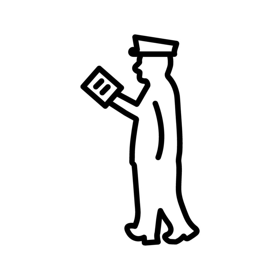 Guard Checking Passport Vector Icon