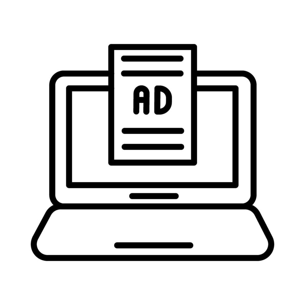 Internet anuncios vector icono