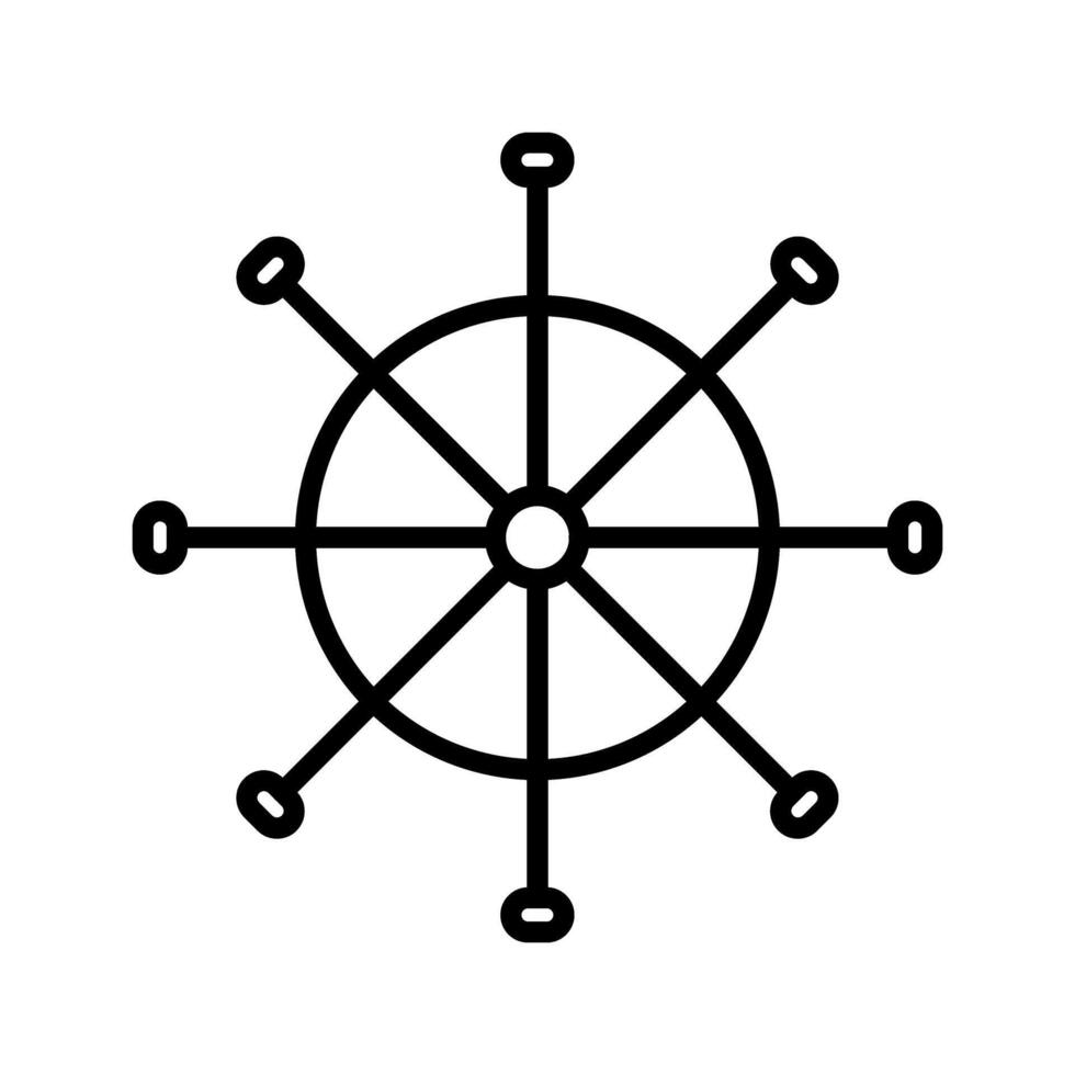 Ship Wheel Vector Icon