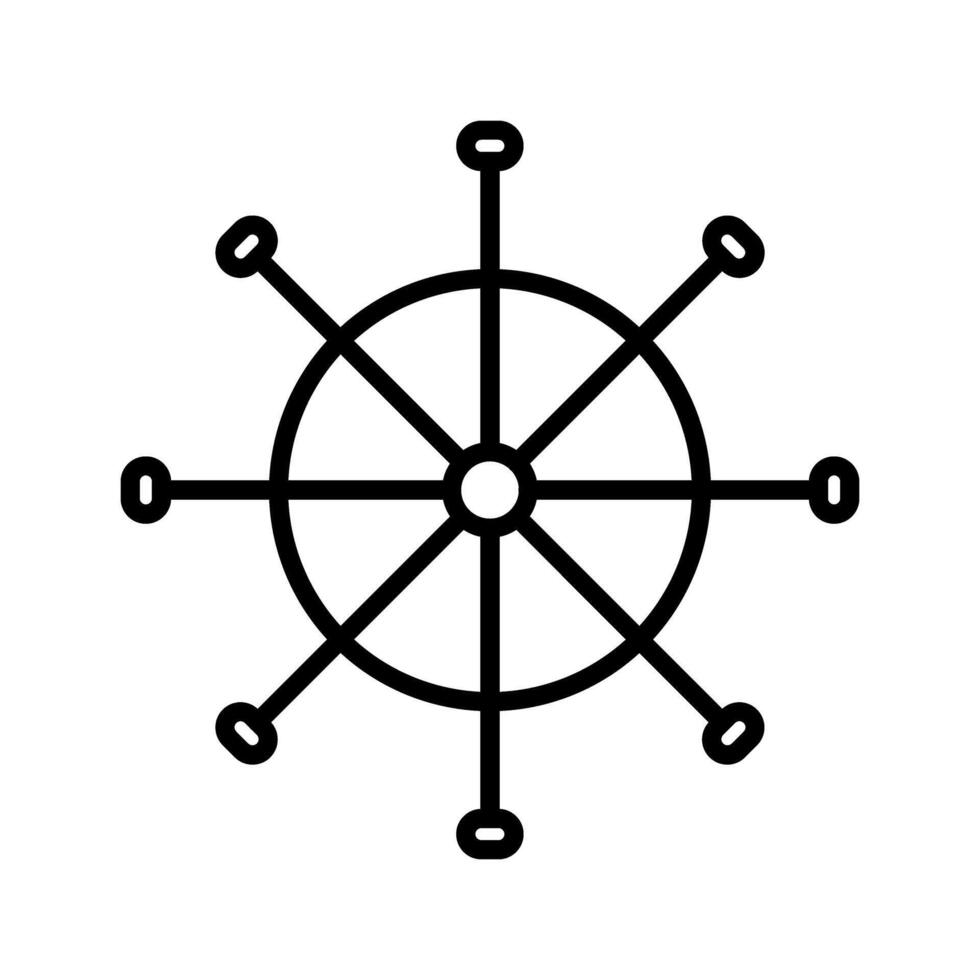 Ship Wheel Vector Icon