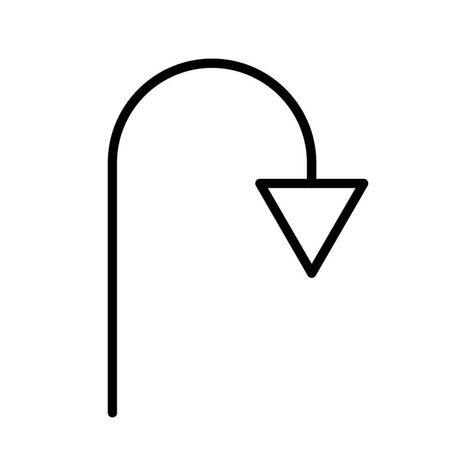 flecha apuntando hacia abajo icono de vector