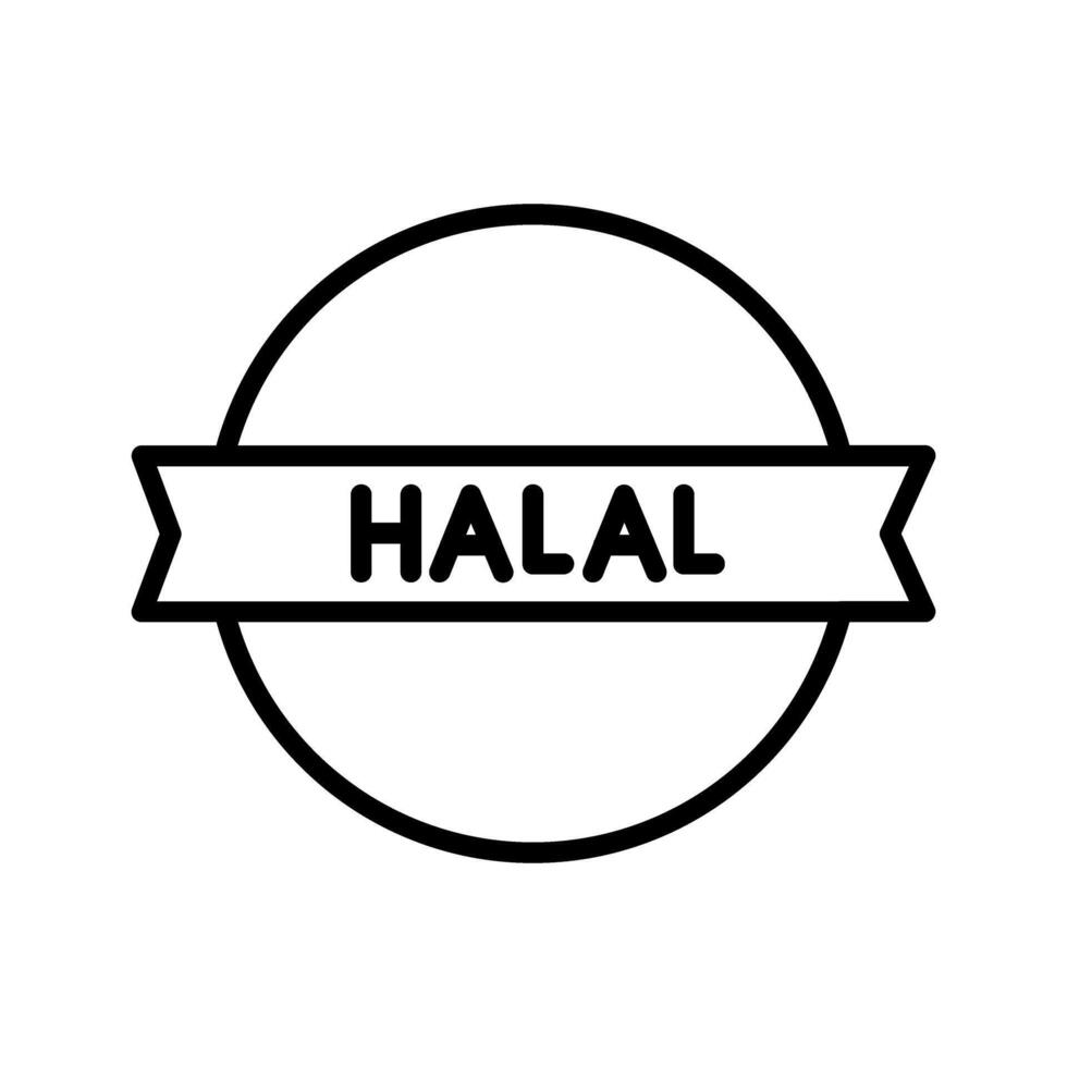 icono de vector de etiqueta halal