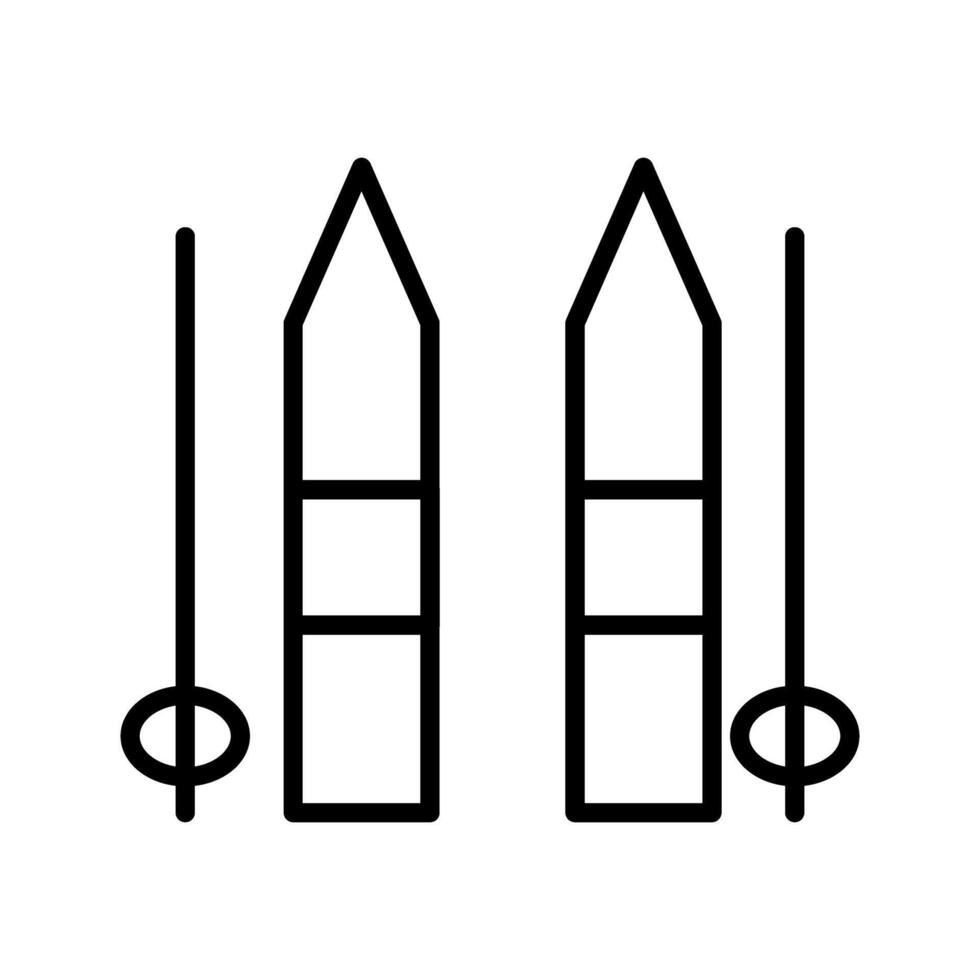 Ski Sticks Vector Icon