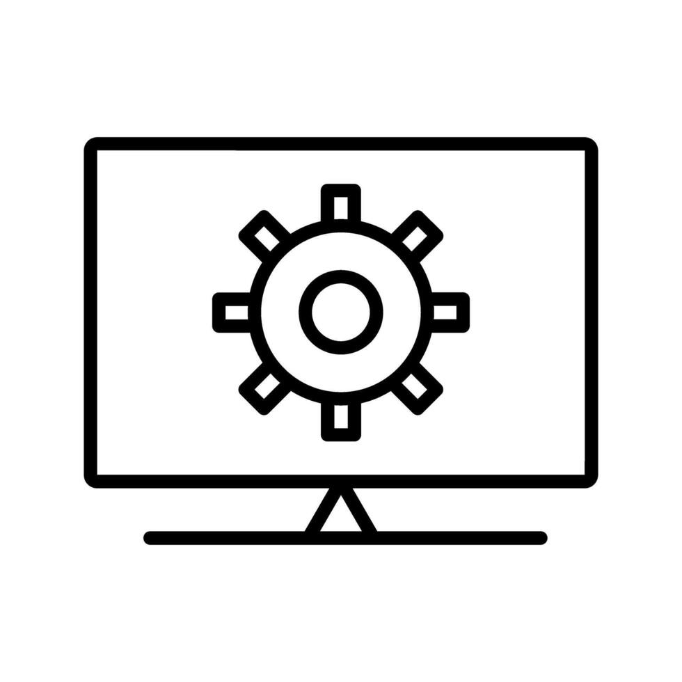 icono de vector de configuración de computadora