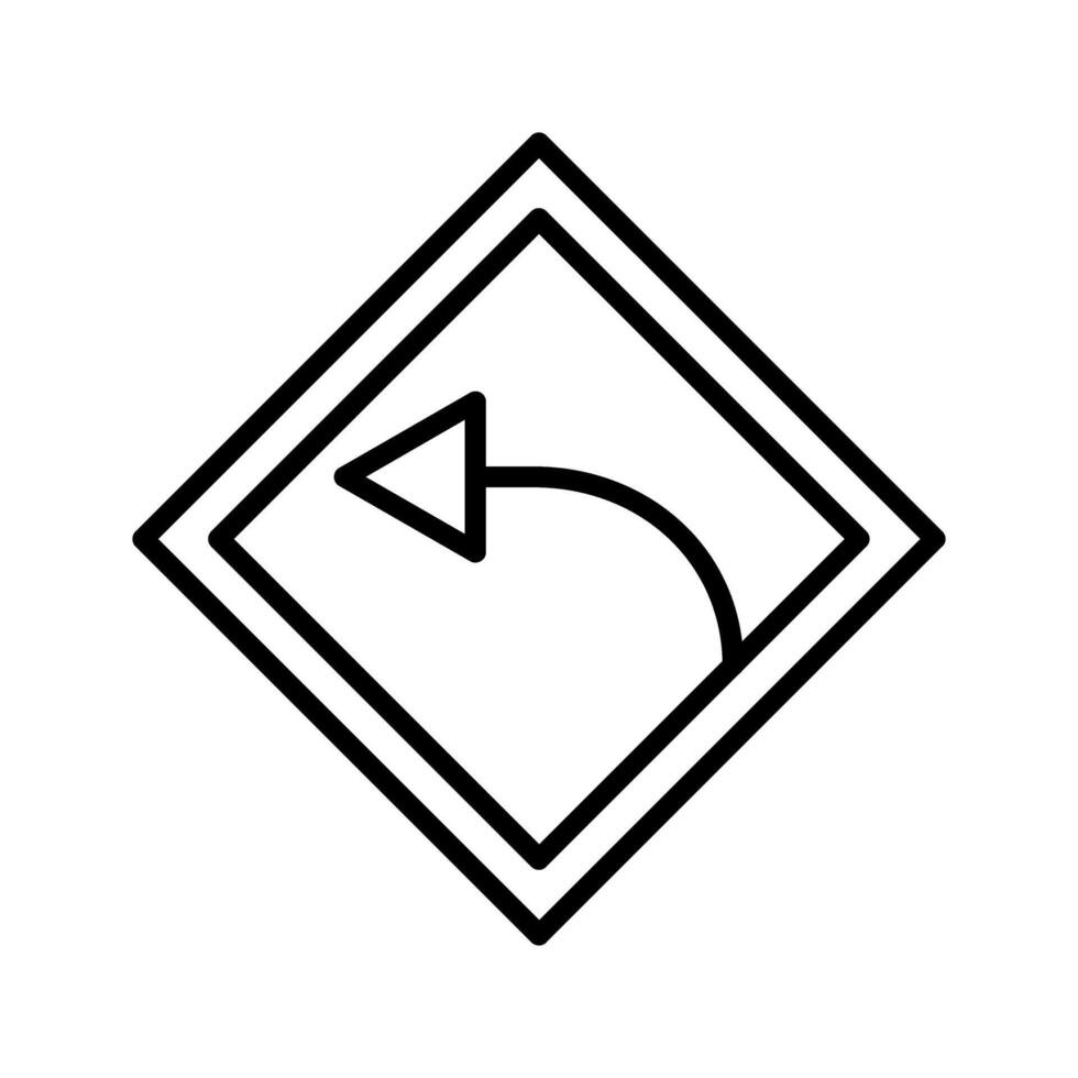 Left Turn Vector Icon