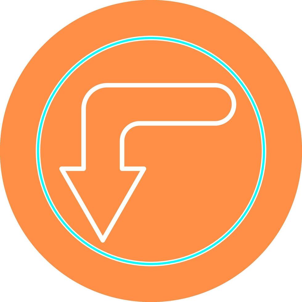 Turn Down Vector Icon