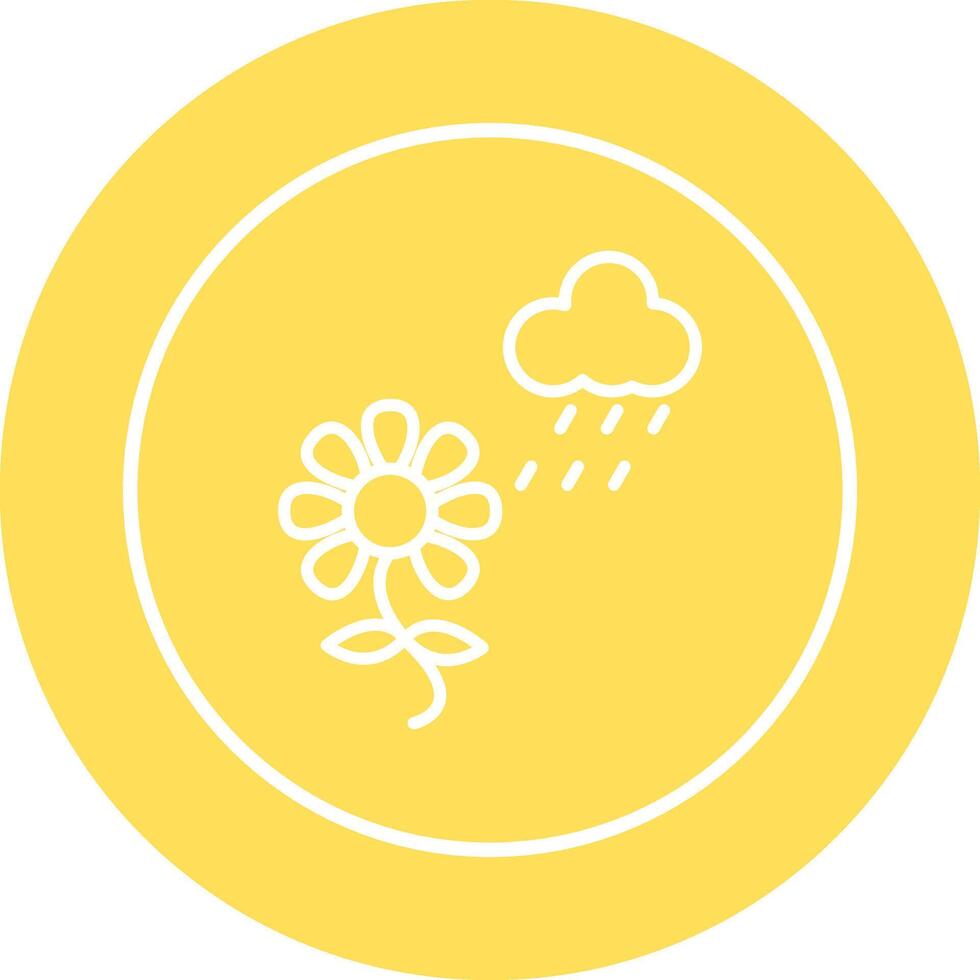 Flower with rain Vector Icon