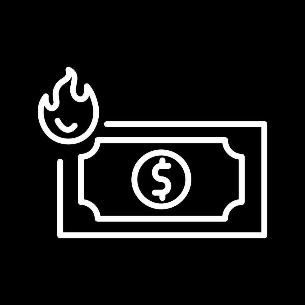 Dollar on Fire Vector Icon