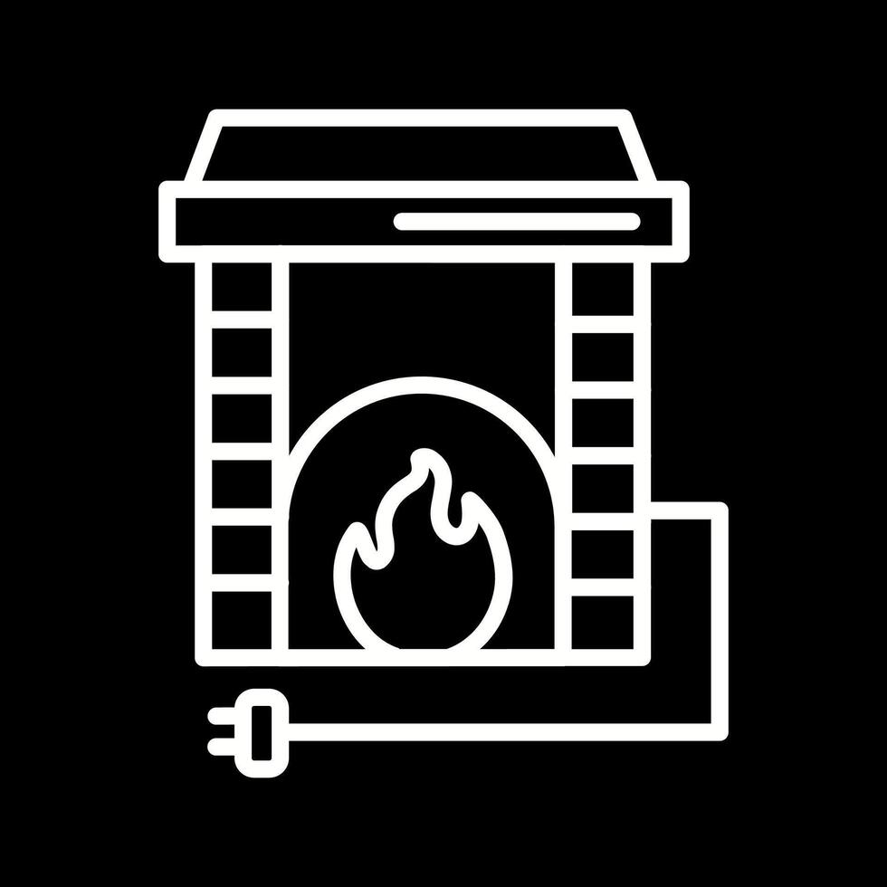 Electric Fireplace Vector Icon