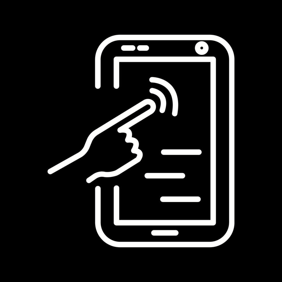 icono de vector de pantalla táctil