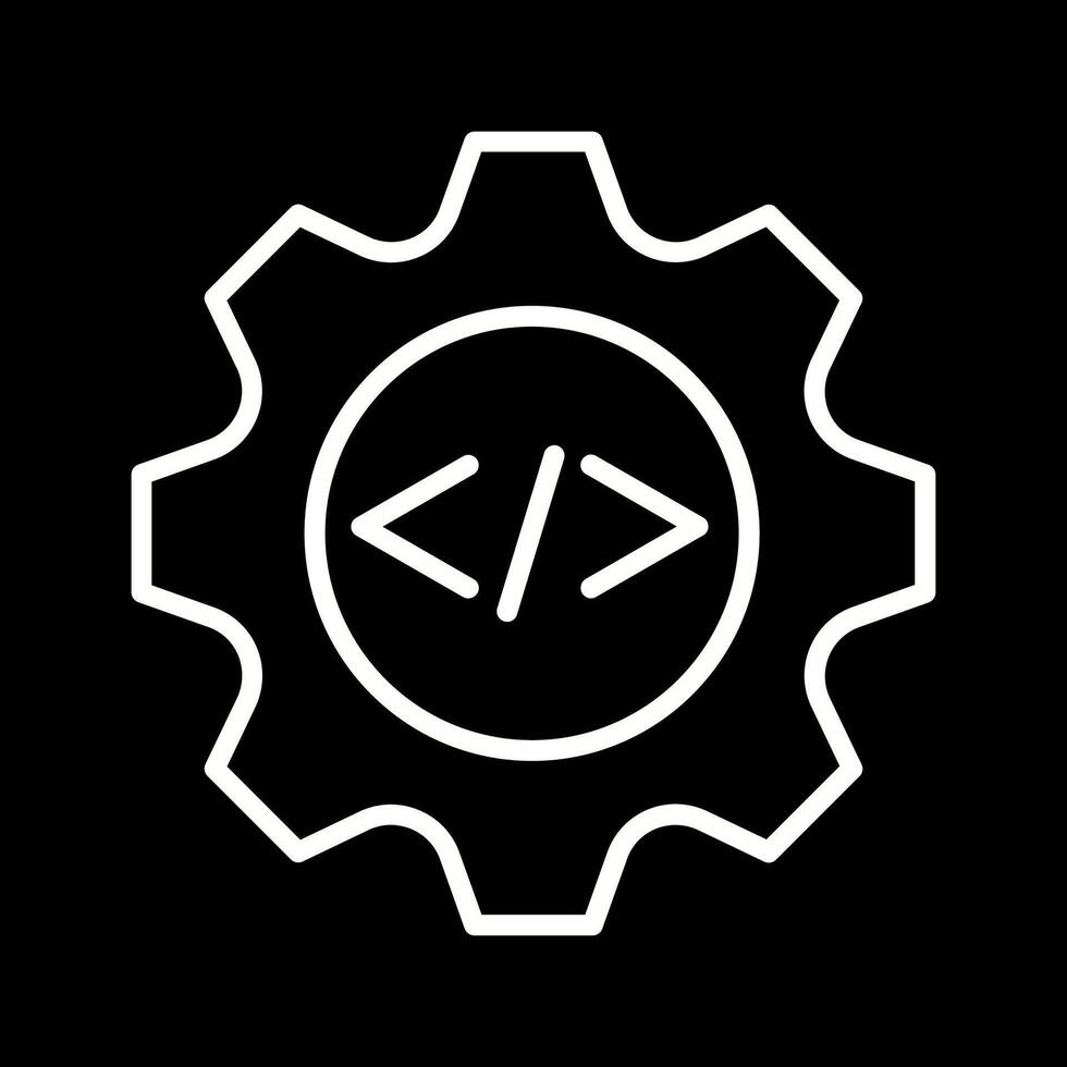 codificación engranaje vector icono