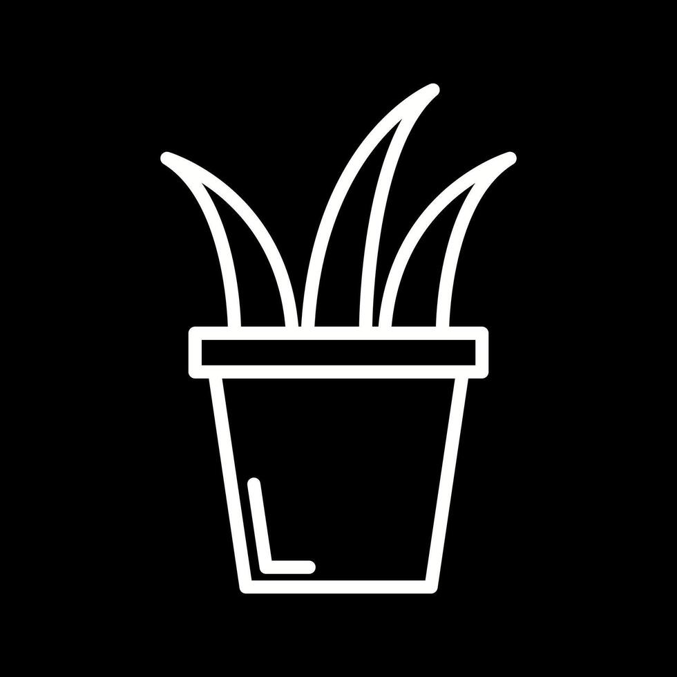 Grass Pot Vector Icon