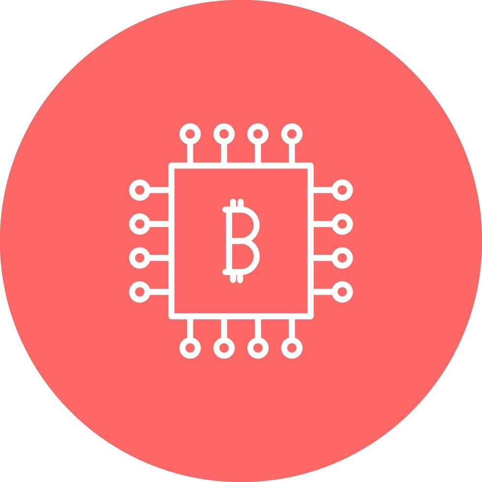 Bitcoin Chip Vector Icon