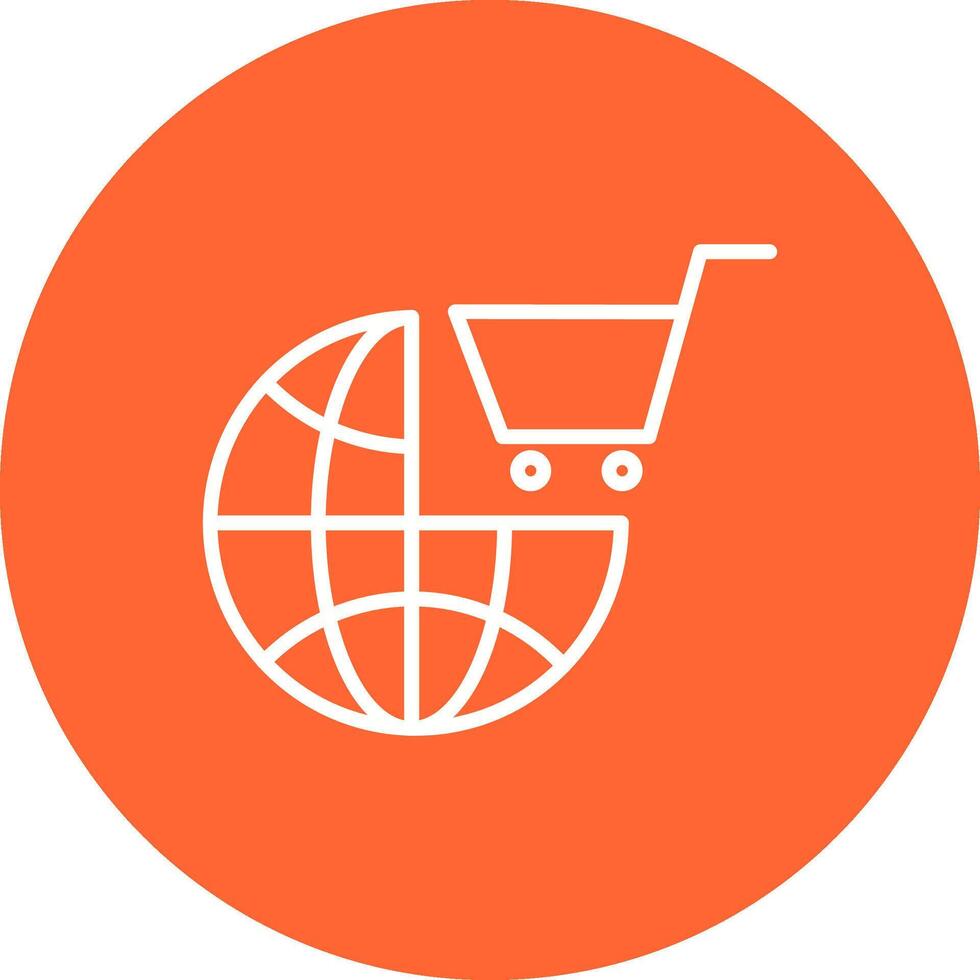 icono de vector de compras del mundo