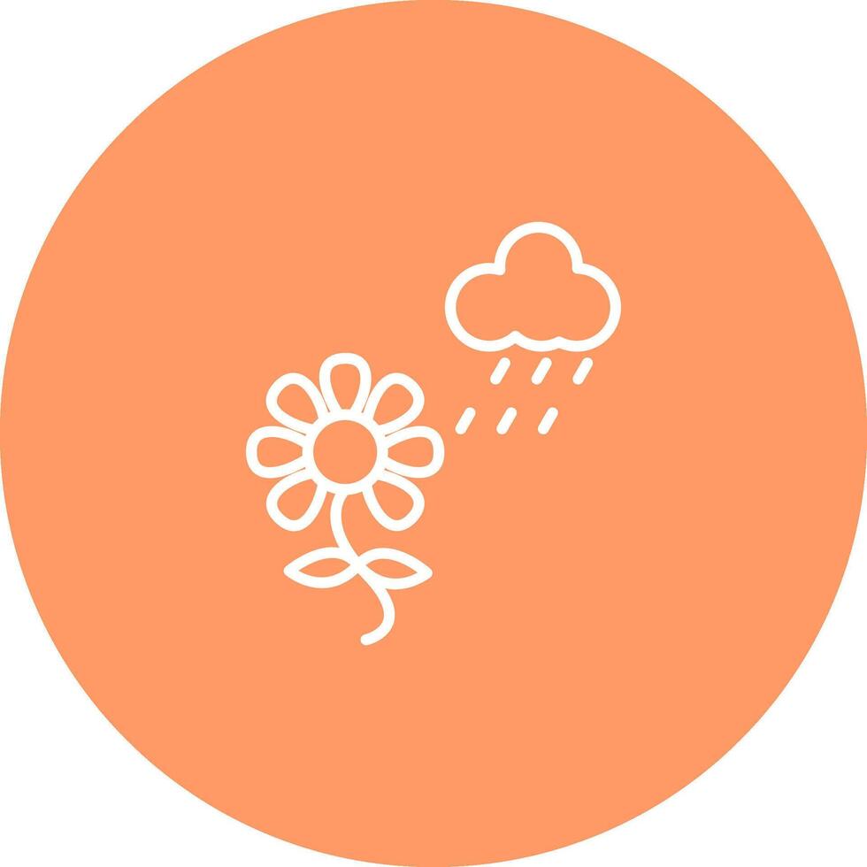 Flower with rain Vector Icon